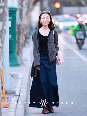 PETIT SCHAN小闪 CLO#468 sonnet 十四行诗 奥地利兰精莫代尔直筒微A型百搭牛仔半裙