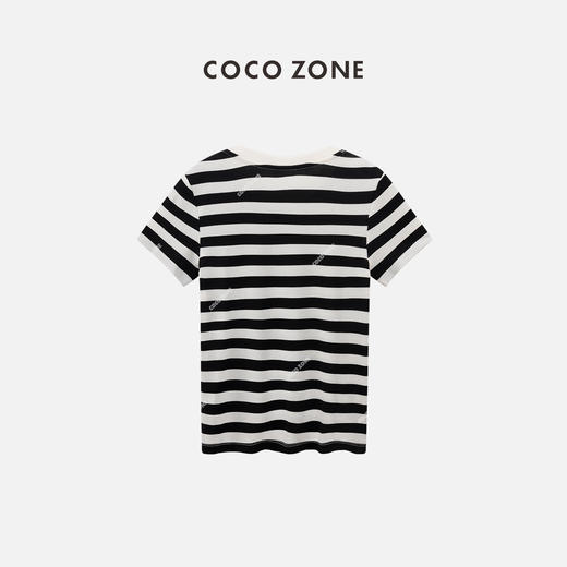 COCO ZONE2024天文短袖T恤女夏季百搭圆领修身上衣CC1A0579 商品图1
