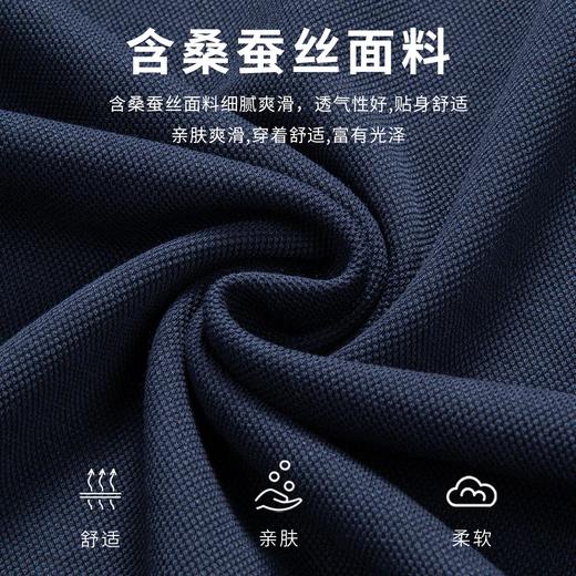 【含桑蚕丝】圣得西春秋季新款男士弹力棉质撞色翻领polo衫男 商品图3