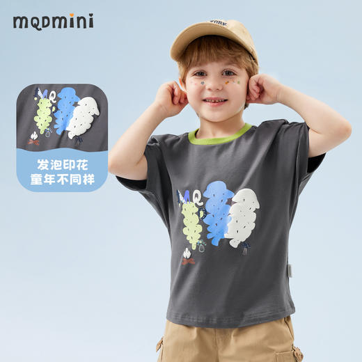 【冰冰棉】【80-140】【MQDMINI】男童夏季t恤短袖卡通撞色冰感上衣 商品图2