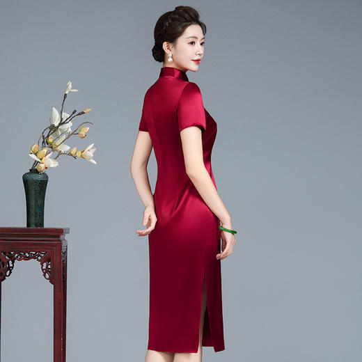 LHSB1141高贵婚宴装2024新款高端旗袍醋酸结婚妈妈礼服 商品图3