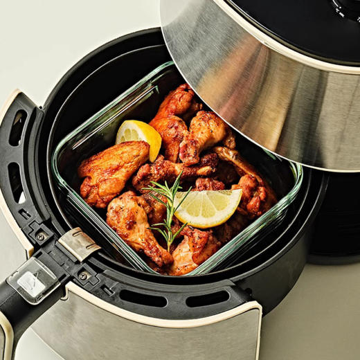 glasslock钢化玻璃保鲜盒饭盒3件套烤箱烘焙微波炉（黑色） 商品图2