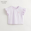 马克珍妮女童荷叶边小花满印短袖T恤儿童上衣2024夏装新款240762 商品缩略图1