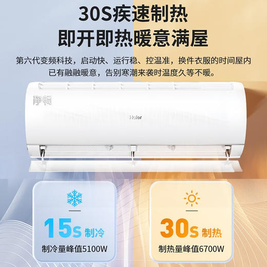 海尔（Haier）空调挂机1.5匹新一级能效变频冷暖壁智能自清洁卧室家用智能WIFI壁挂式空调 1.5匹 一级能效KFR-35GW/B1KPC81U1 商品图2