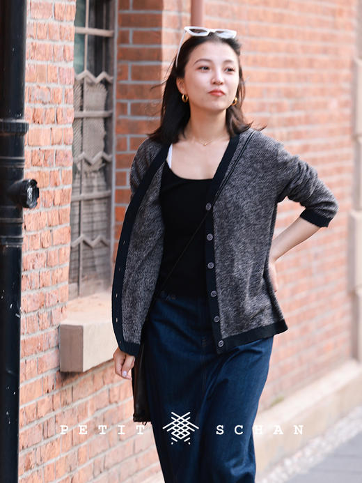 PETIT SCHAN小闪 CLO#464 whisper 悄悄话 100%澳洲美丽诺羊毛可机洗春夏基础针织U领背心 商品图6