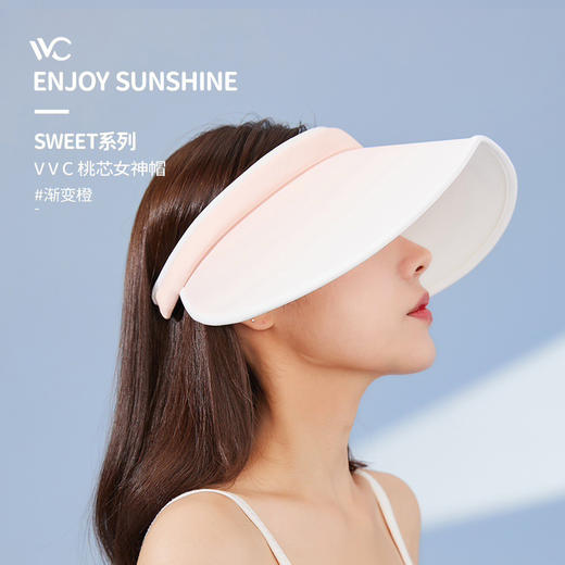 VVC桃芯防晒帽渐变桃心空顶户外防紫外线成人运动遮阳帽 商品图1