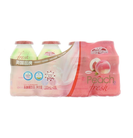 界界乐乳酸菌饮料（水蜜桃味）100ml×4瓶 商品图0
