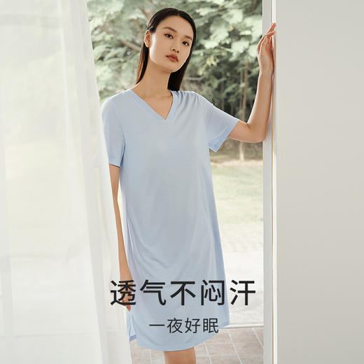 100%桑蚕丝 V领睡裙  A-5940 商品图5