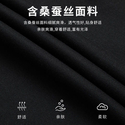 【含桑蚕丝】圣得西男士时尚百搭半高拉链领T恤2025秋季新款亲肤舒适长袖 商品图4