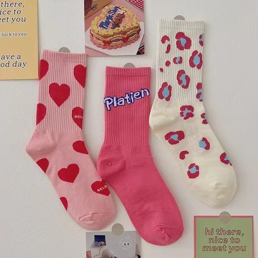 「16.9到手4双！多巴胺穿搭」ins潮新款女孩袜子多巴胺穿搭中筒女孩春秋款公主洋气潮袜配饰 商品图3