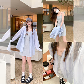 <曾小咸推荐>【韩系慵懒】衬衫+吊带连衣裙