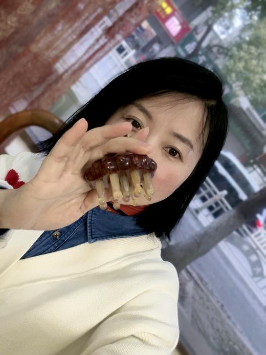 【高端局送精油】常州非遗梳篦邢粮木艺 紫檀木材质+绵羊角 经络按摩木梳养发头疗 商品图3