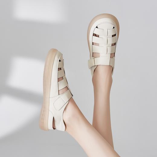 ZHR则则猪笼鞋女法式沙滩鞋2024新款百搭罗马编织凉鞋ins包头单鞋 商品图4