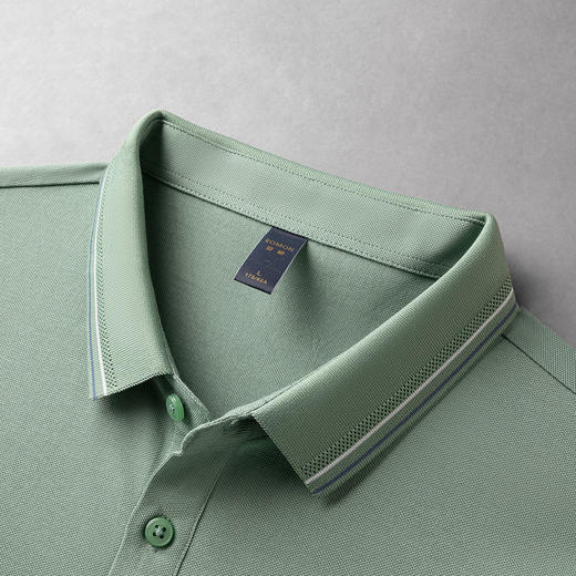 【含桑蚕丝】罗蒙男士夏季polo衫男短袖大众休闲男士t恤短袖polo衫 商品图2