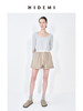 HIDEMI 极简拼接抽绳设计感显瘦卷边短裤 黑色/燕麦色 商品缩略图4