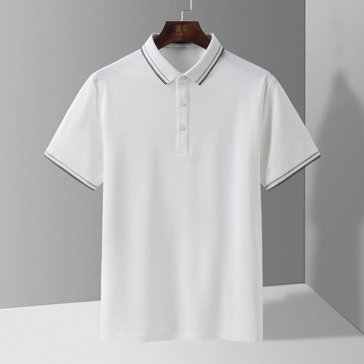 14LP5315【含桑蚕丝】罗蒙男士夏季薄款冰丝t恤男短袖透气速干polo衫男短袖男 商品图1