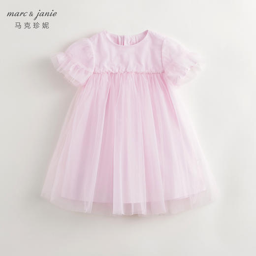 马克珍妮女童花边网纱拼接短袖连衣裙儿童裙子2024夏装新款240875 商品图4