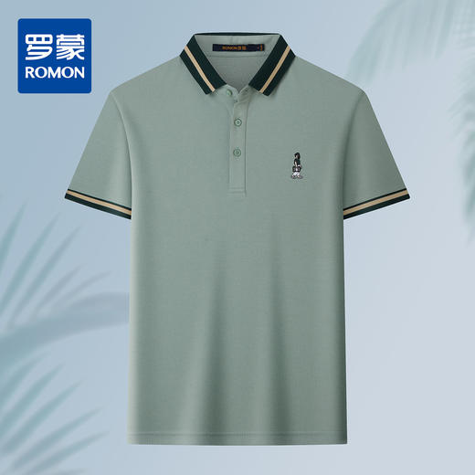 【含桑蚕丝】罗蒙男士夏季薄款polo衫男短袖男冰爽透气男士短袖t恤男 商品图0