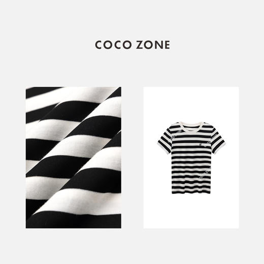 COCO ZONE2024天文短袖T恤女夏季百搭圆领修身上衣CC1A0579 商品图2