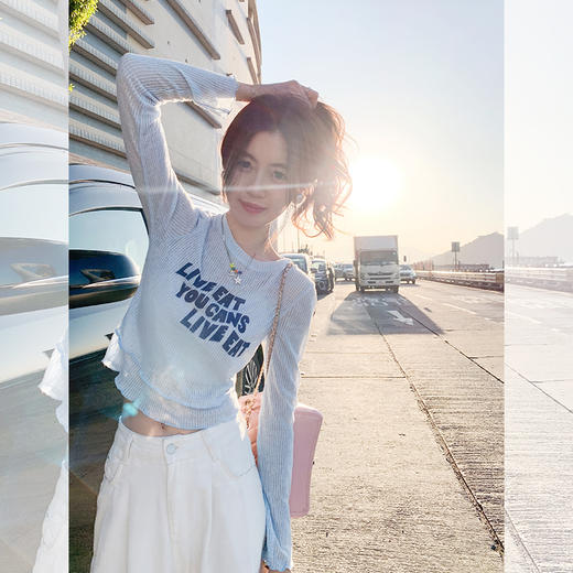 <曾小咸推荐>【解锁甜酷】蓝色上衣 商品图0