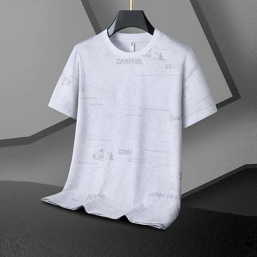 【Q】【新款DX】大依优型大码男装潮款短袖T恤圆领加肥加大透气吸汗夏季上衣半袖t恤夏装 商品图0