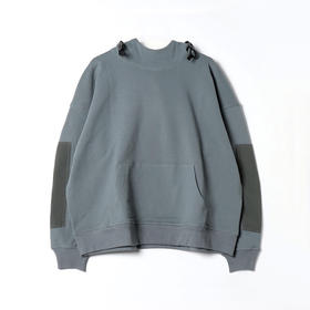 N.HOOLYWOOD MOCK NECK HOODIE 军事风支线廓形连帽套头卫衣