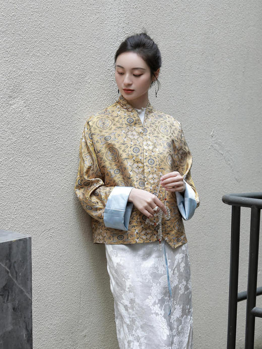 盛唐牡丹 |鹤鹿同春宋锦交叉外套 商品图7