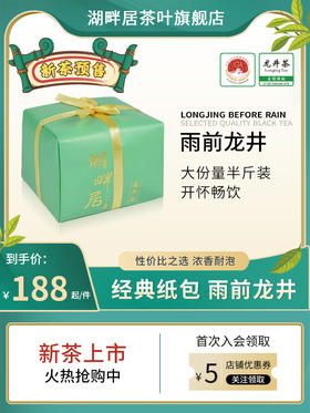 2024新茶上市湖畔居雨前浓香龙井茶春茶传统纸包250g散装绿茶