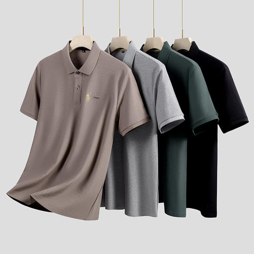 【100%棉】【新款DK】大依优型大码男装短袖Polo衫翻领加肥加大透气吸汗夏季上衣半袖t恤夏装 商品图1