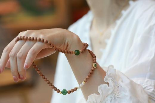 0.6原创碧玉(四叶草)老山檀手串 108粒 商品图5