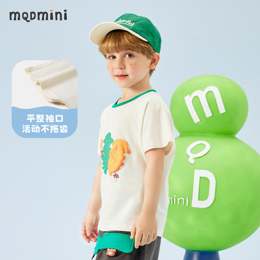 【冰冰棉】【80-140】【MQDMINI】男童夏季t恤短袖卡通撞色冰感上衣 商品图7
