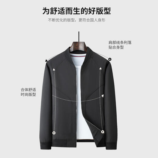 【易打理】圣得西男士棒球领商务休闲夹克春款茄克外套2412932073 商品图1