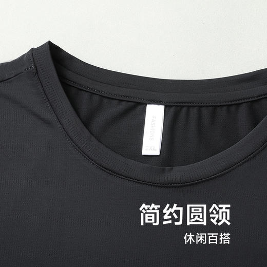 【Q】【冰丝高弹】【DX】大依优型大码男装速干短袖T恤圆领加肥加大透气吸汗夏季上衣半袖t恤夏装 商品图2