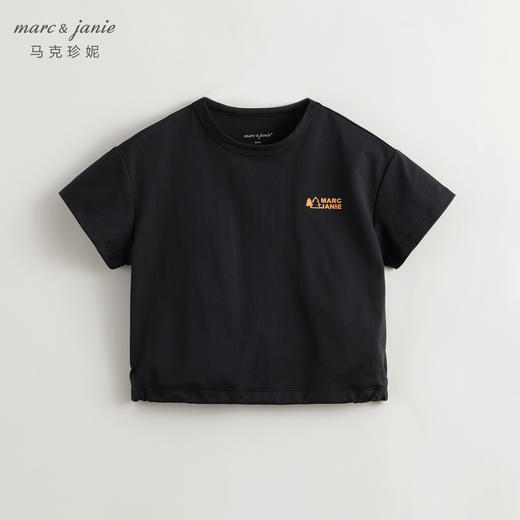 [棉感速干]马克珍妮男童字母抽绳下摆速干短袖T恤夏装新款240393 商品图2