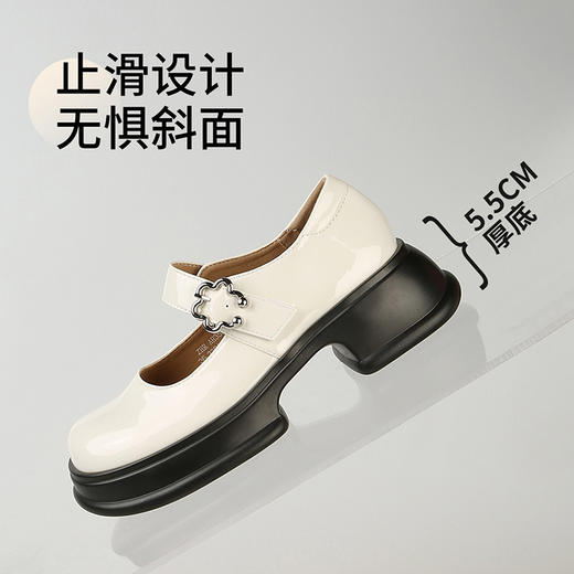 ZHR则则玛丽珍小皮鞋2024春季新款气质复古百搭英伦浅口单鞋厚底 商品图11