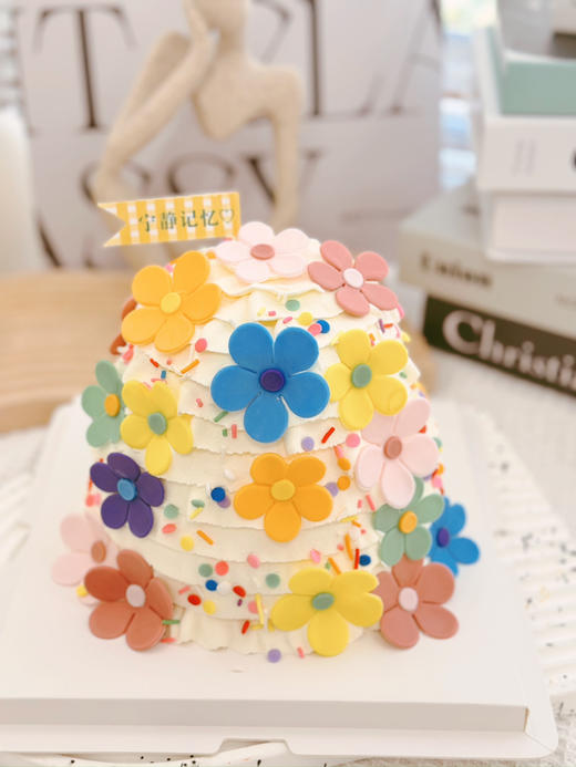 翻糖小花花奶油蛋糕 下单前请仔细阅读商品详情 商品图0