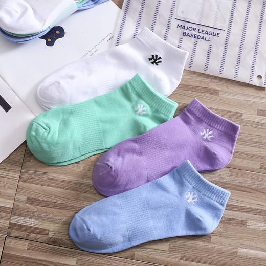 【四双装】MLB船袜 纯色/糖果色系可选 轻薄透气 防滑不掉跟 商品图0