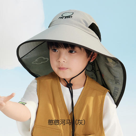 VVC儿童渔夫帽KIDS动物园大檐防晒卡通长披风护肩颈透气 商品图3