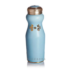 【非同款】乾唐轩活瓷杯吉星华风旗袍随身杯单层创意带盖便携精致迷你陶瓷水杯子送长辈朋友礼品杯女 无光水蓝 鎏金 吉星元素