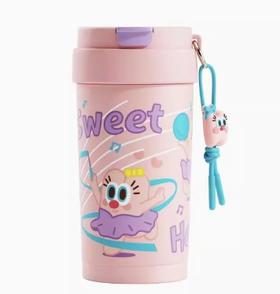 uooha多巴胺双饮咖啡杯海伦爱跳舞-粉紫