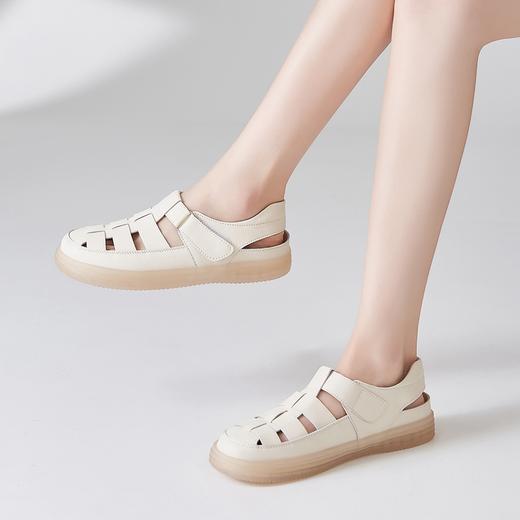 ZHR则则猪笼鞋女法式沙滩鞋2024新款百搭罗马编织凉鞋ins包头单鞋 商品图2