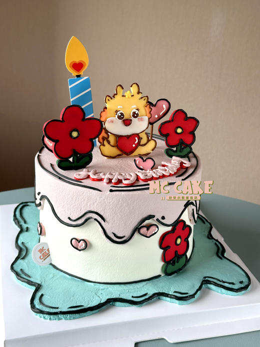 卡通龙花花二次元漫画风蛋糕 商品图1