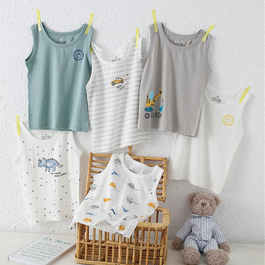 【捡漏49.9/4件A类棉质汗布吸汗背心】舒适无骨车边走线薄款男女童背心代替小汗巾舒服又凉快自带呼吸孔的云感排汗速干选4件加入购物车自动减，拍1件不发（尺码偏小，建议拍大一码）【合作品牌】 商品图6