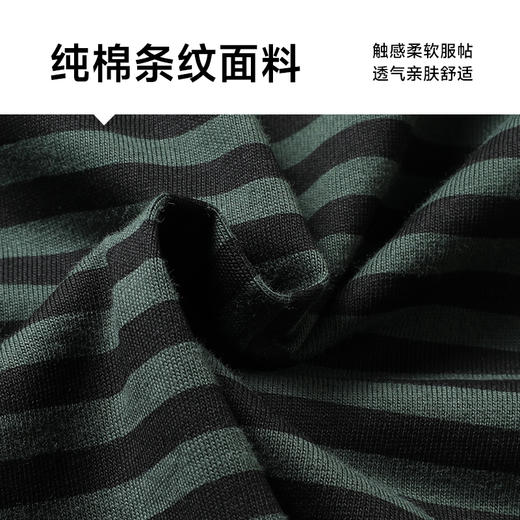 【100%棉】【新款DWP】大依优型大码条纹短袖T恤圆领加肥加大男士大号弹力透气舒适夏季半袖 商品图3