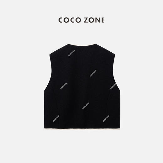 COCO ZONE小香风撞色变马甲气质轻奢短款马夹上衣CC1A0413 商品图1