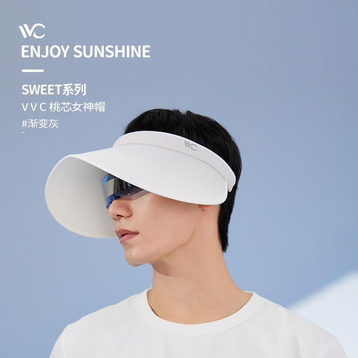 VVC桃芯防晒帽渐变桃心空顶户外防紫外线成人运动遮阳帽 商品图2