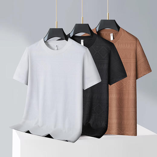 【Q】【新款DX】大依优型大码男装潮款短袖T恤圆领加肥加大透气吸汗夏季上衣半袖t恤夏装 商品图1