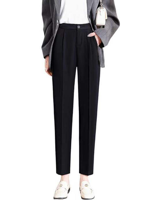 【不挑腿型-遮胯遮肉】春夏季薄款西装哈伦裤女冰丝高腰百搭萝卜裤休闲黑色显瘦烟管直筒裤 商品图4