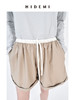 HIDEMI 极简拼接抽绳设计感显瘦卷边短裤 黑色/燕麦色 商品缩略图3