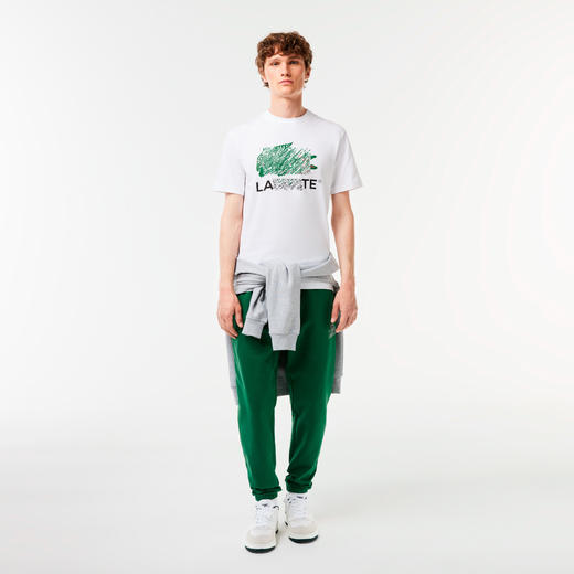 小鱼 2024休闲男装 logo图案印花 衣角刺绣小标 纯棉圆领短袖T恤 Z-11528 商品图6